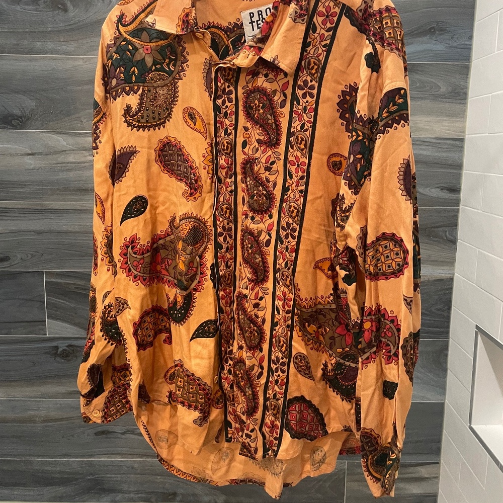 Men’s 70’s 80’s Vintage Paisley Button Down